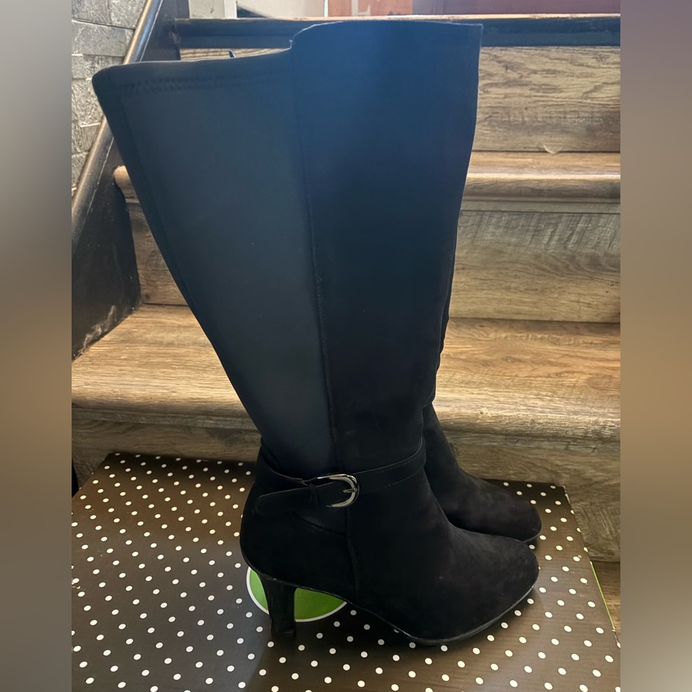 Kelly & Katie Black Over the Knee Boots